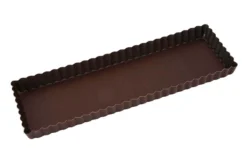 Moule à tarte maison cannelé rectangulaire Gobel anti-adhérent avec fond fixe