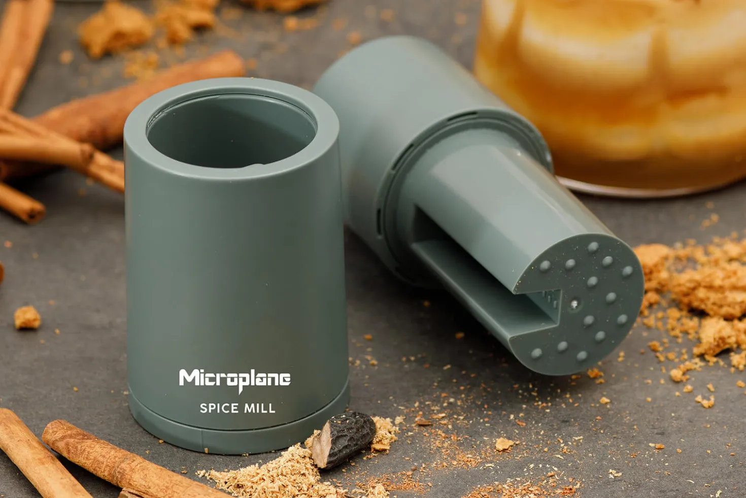 Moulin à épices Microplane 2-en-1 Vert Eucalyptus
