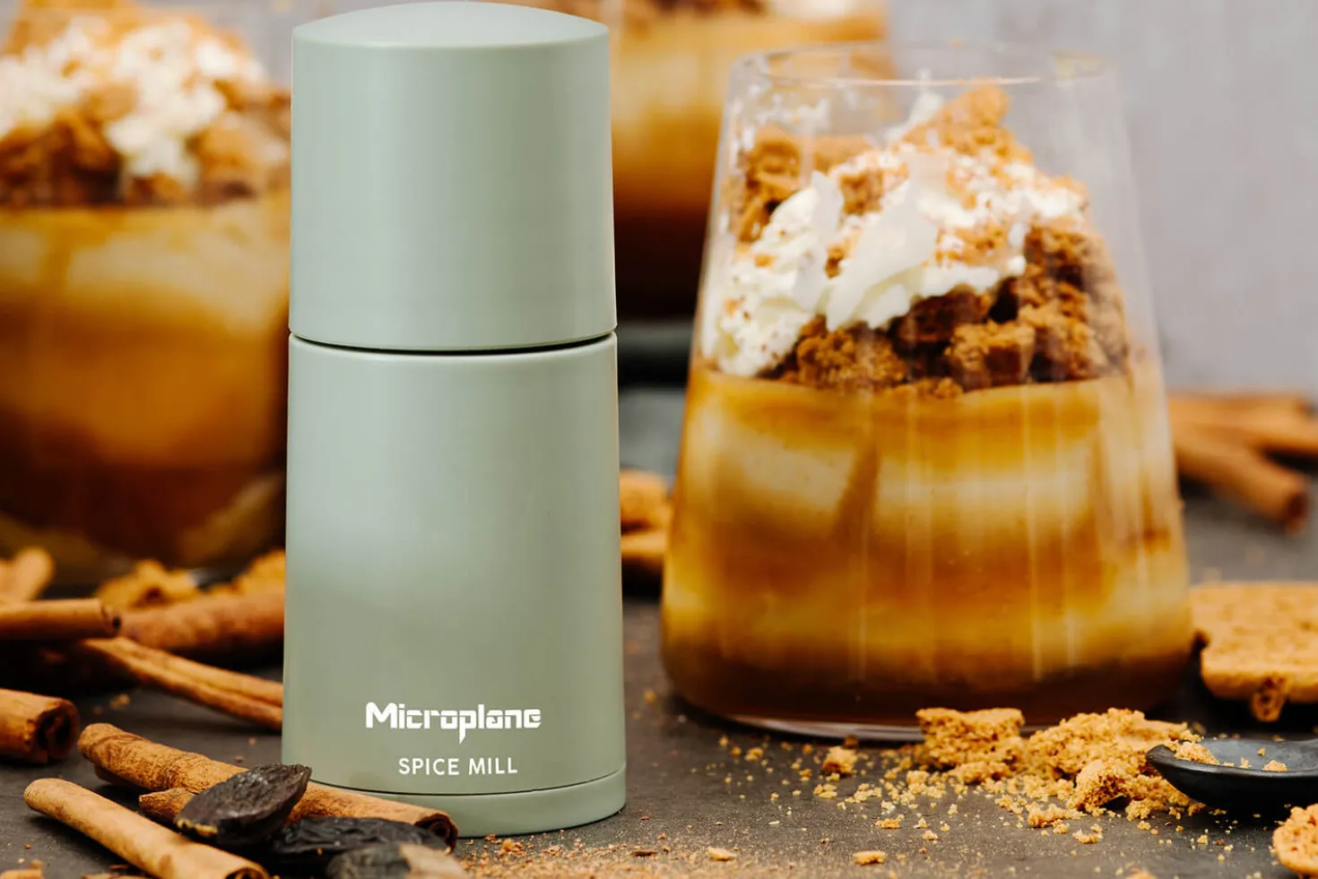 Moulin à épices Microplane 2-en-1 Vert Sauge