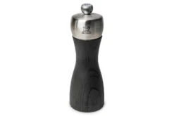 Moulin à sel sec manuel Peugeot Fidji en bois de hêtre et inox collection graphite 15cm