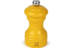 Moulin à sel sec manuel Peugeot Bistro en bois de hêtre laqué jaune safran 10cm