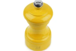 Moulin à sel sec manuel Peugeot Bistro en bois de hêtre laqué jaune safran 10cm
