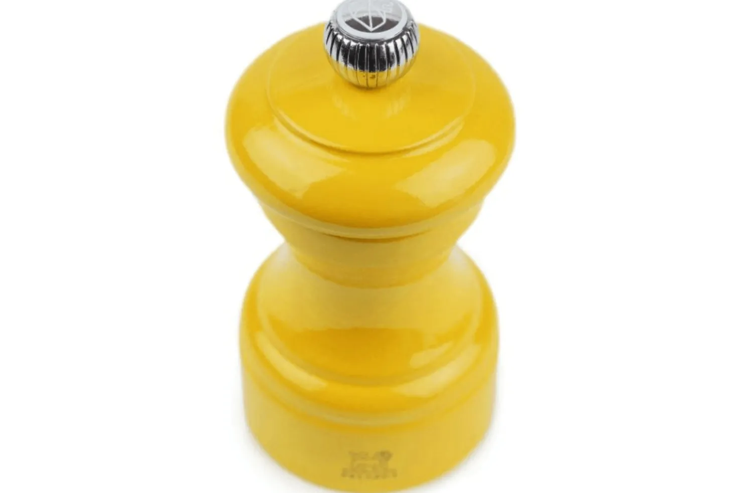 Moulin à sel sec manuel Peugeot Bistro en bois de hêtre laqué jaune safran 10cm