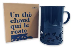 Mug à thé Cookut Sixtea chauffé à la bougie bleu