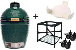 Pack Big Green Egg Medium barbecue + convEGGtor + table modulaire + 4 roulettes