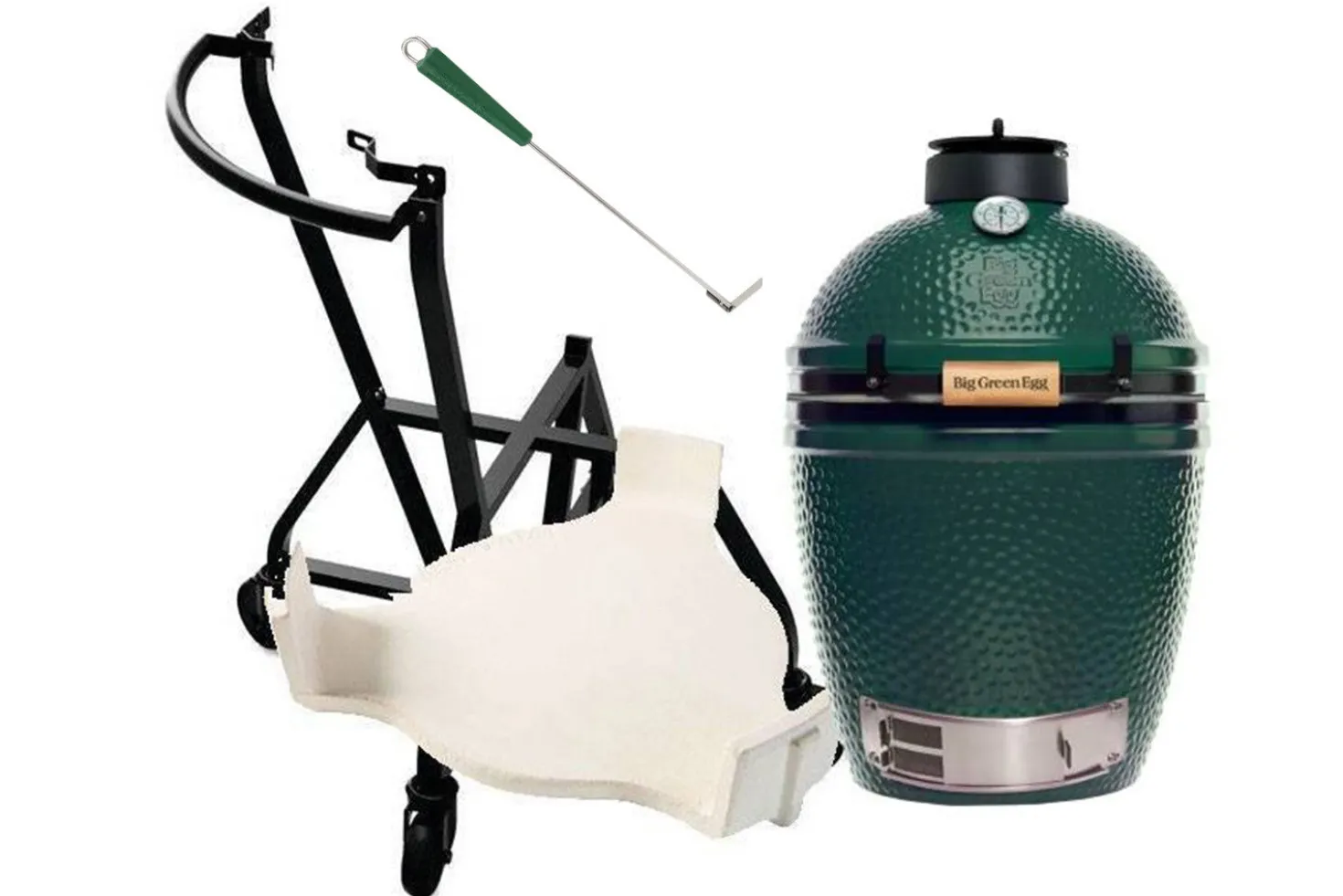 Pack Big Green Egg Medium barbecue + convEGGtor + chariot à roulettes