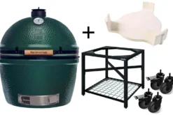 Pack Big Green Egg 2XL barbecue + convEGGtor + table modulaire + 4 roulettes