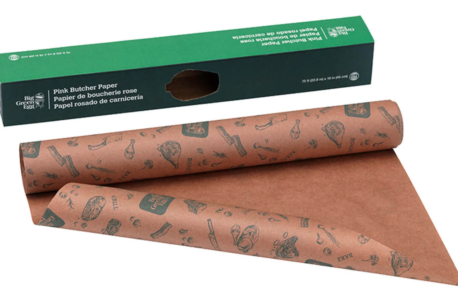 Papier de boucherie Big Green Egg rouleau 22,8m rose