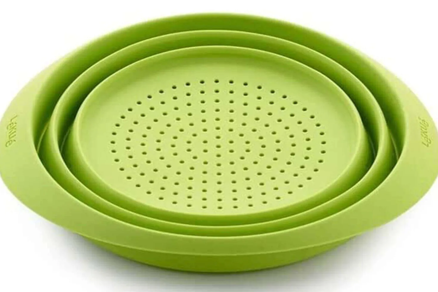 Passoire rétractable Lékué ø23cm en silicone Platinum