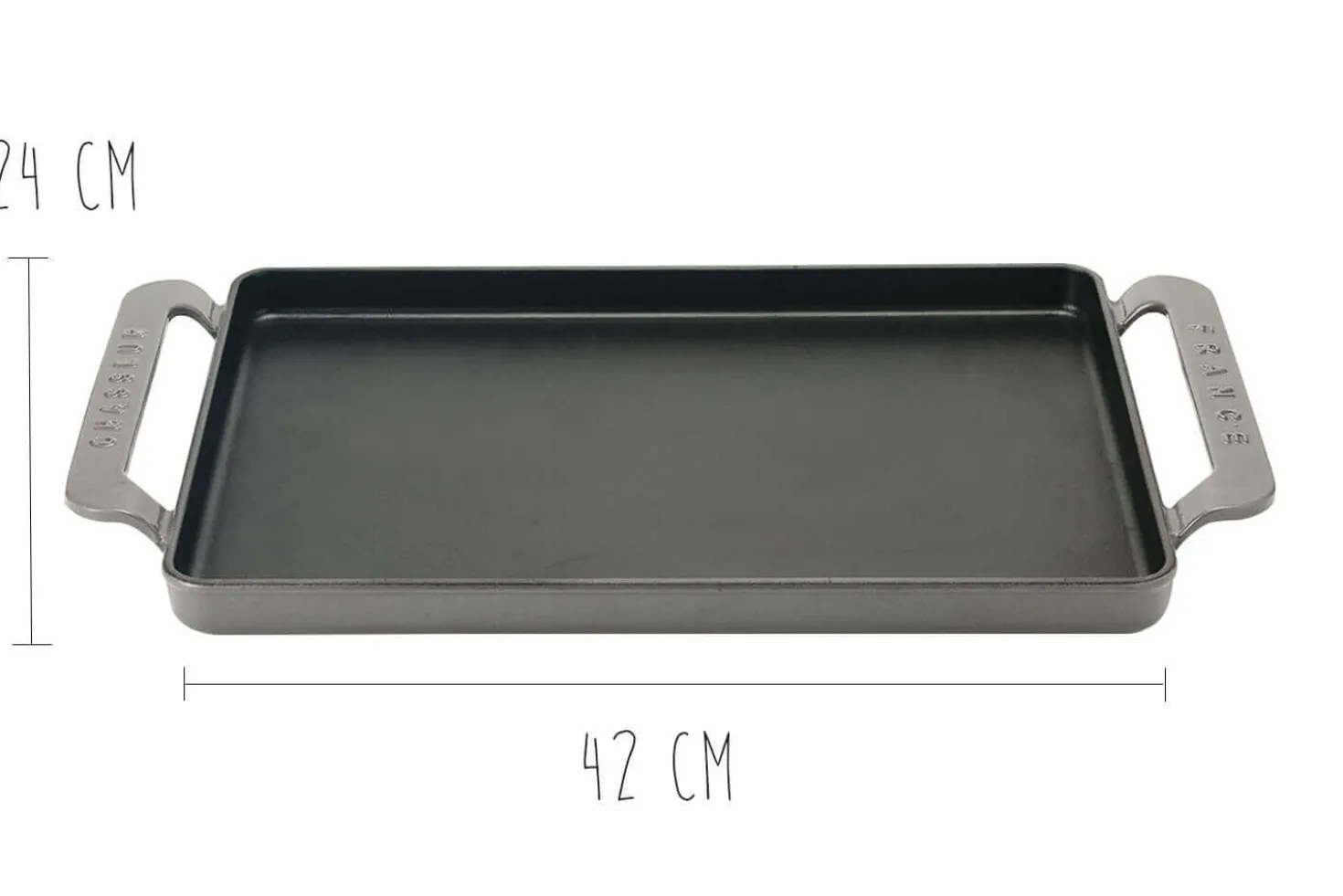 Plancha grill en fonte - 42x24cm