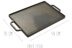 Plancha grill réversible en fonte - 50x35cm