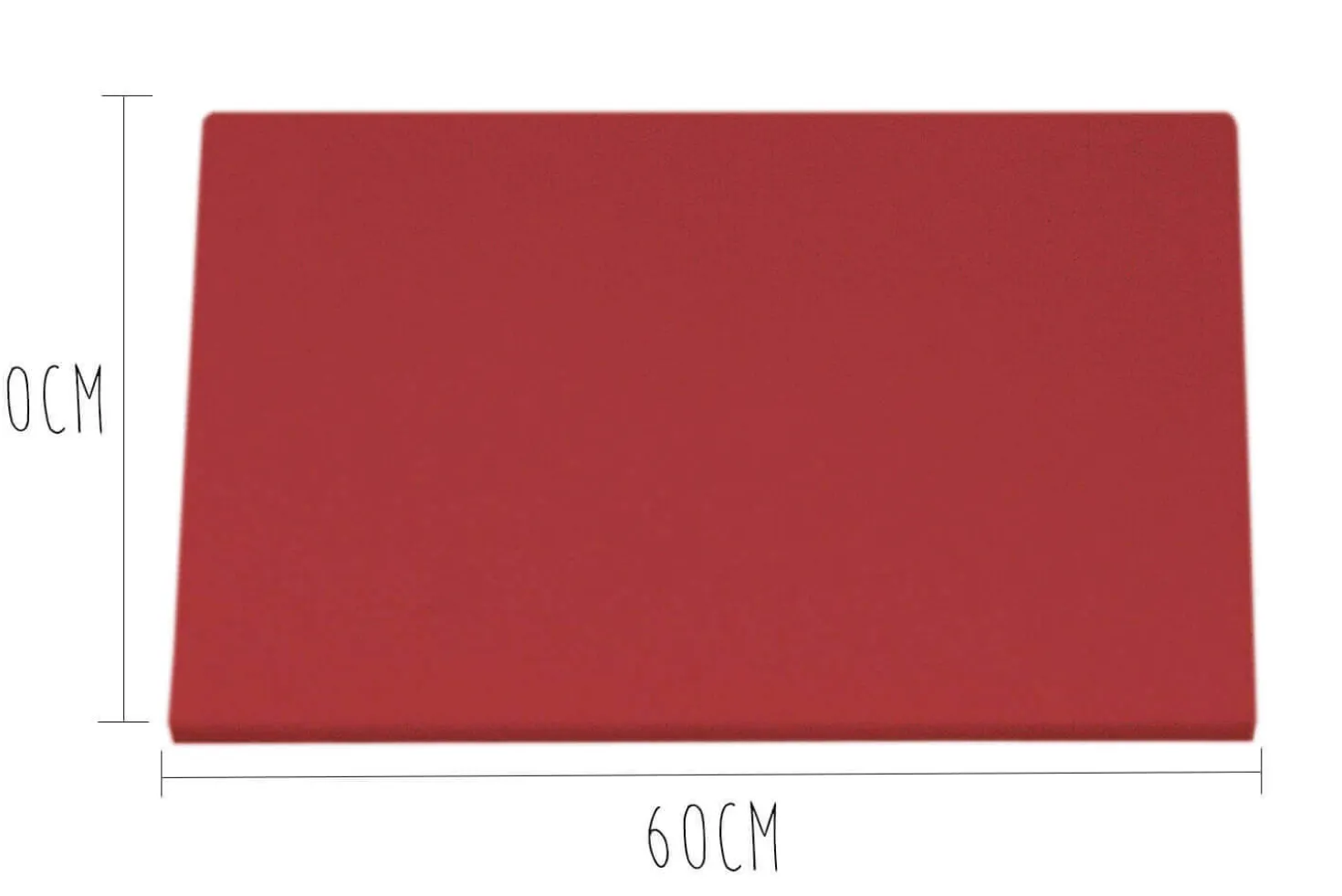 Planche à découper polyéthylène rouge HD500 avec pieds 60x40cm