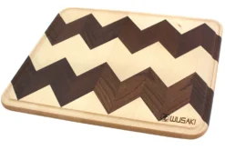Planche à découper Wusaki en bois de hêtre thermo-traité certifié FSC avec rigole - 40 x 30 x 1,9 cm