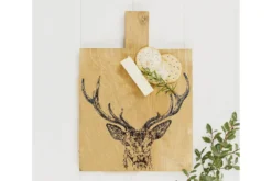 Planche de service en chêne Selbrae House 35x25x2cm avec poignée - Motif cerf