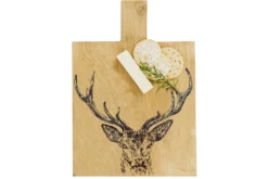 Planche de service en chêne Selbrae House 35x25x2cm avec poignée - Motif cerf