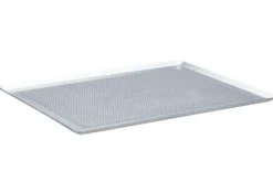 Plaque de cuisson De Buyer en inox micro perforée 40x30cm à bords pincés