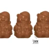 Plaque de 3 moules à chocolat - Ourson Noel 8cm