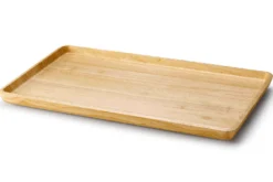 Plateau de service rectangulaire Continenta en bois d'hévéa 53x32x3cm