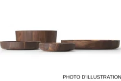 Plateau de service rond Continenta en noyer Ø20x4,3cm