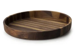 Plateau de service rond Continenta en noyer Ø38x5,4cm