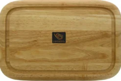 Plateau à fromage avec couvercle Continenta en bois d'hévéa 38,5x25,5x11,5cm