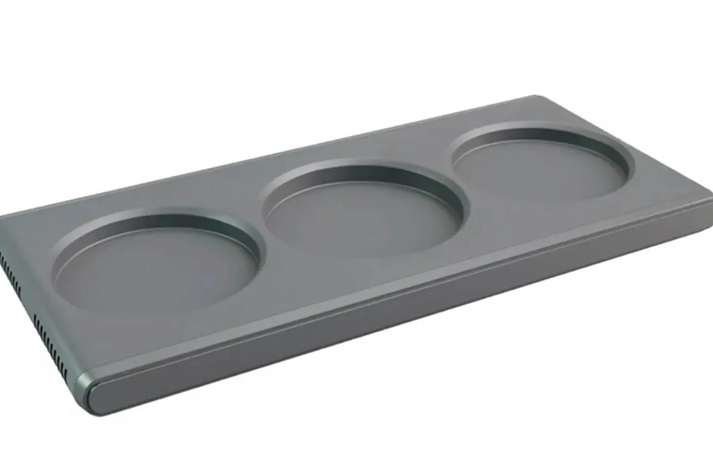 Plateau rectangulaire empilable Finamill pour 3 capsules de broyage