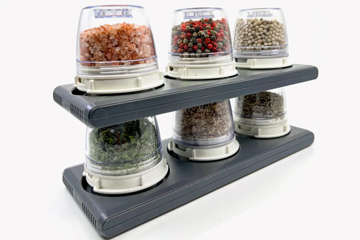 Plateau rectangulaire empilable Finamill pour 3 capsules de broyage