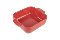 Plat four individuel carré Peugeot Appolia en céramique rouge 13x13x4,5cm