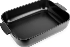 Plat four rectangle Peugeot Appolia en céramique noire satinée 40x27,2x8,3cm