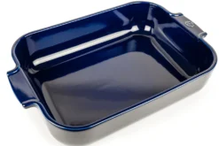 Plat four rectangle Peugeot Appolia en céramique bleu