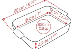 Plat four rectangle Peugeot Appolia en céramique ardoise 18x12x4,5cm