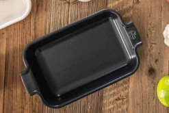 Plat four rectangle Peugeot Appolia en céramique ardoise 18x12x4,5cm