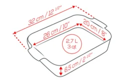 Plat four rectangle Peugeot Appolia en céramique rouge 26x20x6,5cm