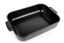 Plat four rectangle Peugeot Appolia en céramique noire satinée 36x23,6x7,5cm