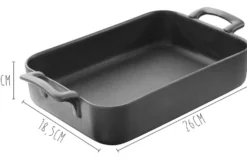 Plat rectangulaire Revol Belle Cuisine 26x18,5cm en porcelaine noire effet fonte