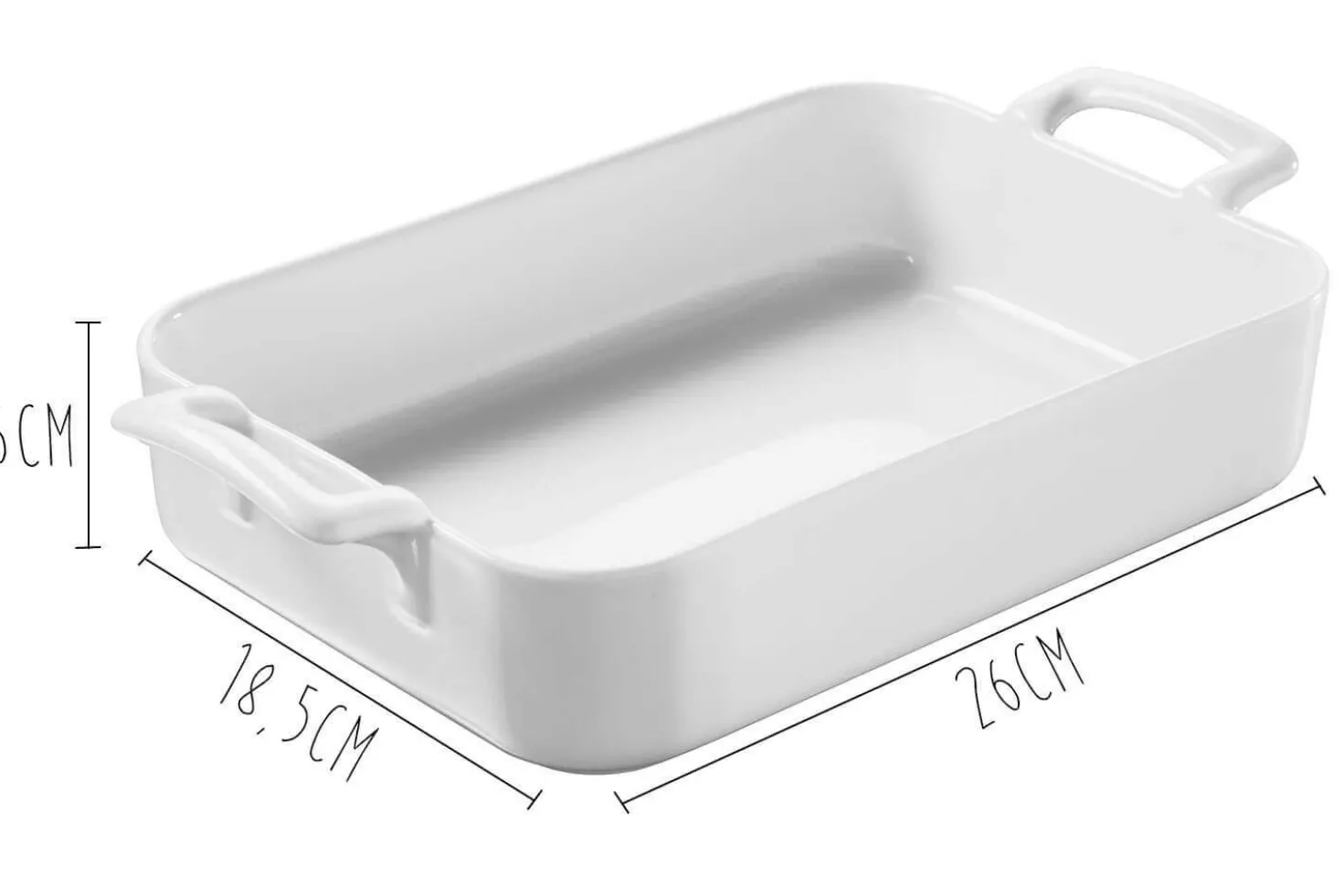 Plat rectangulaire Revol Belle Cuisine 26x18,5cm en porcelaine blanche
