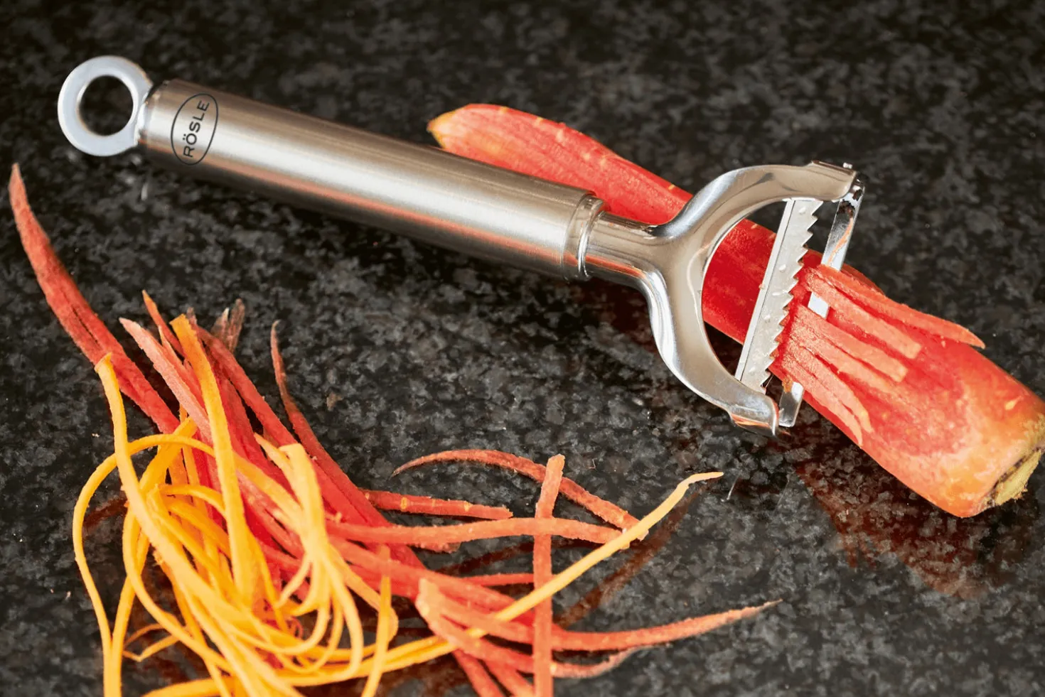 Éplucheur à julienne Rosle manche en inox 10cm