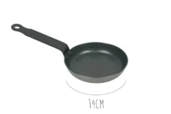 Poêle à blinis / oeufs tôle d'acier revêtement anti-adhérent