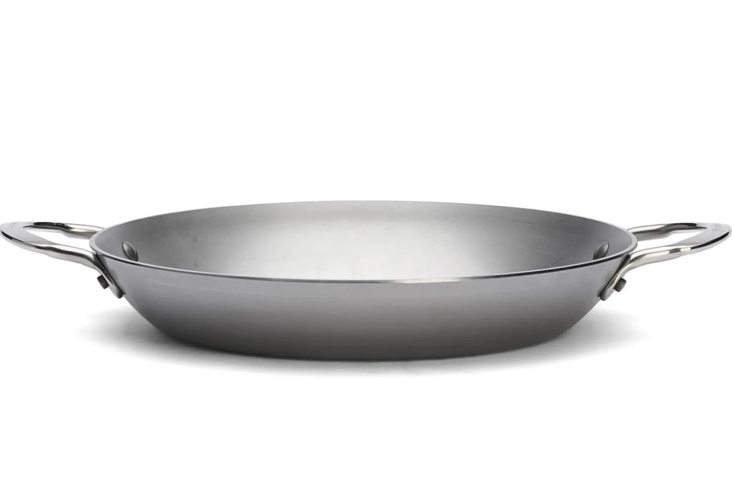 Poêle à Paëlla De Buyer Mineral B Element en fer 2 anses inox rivetées 28cm