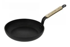 Poêle ronde antiadhésive De Buyer Choc B Bois en aluminium forgé et manche en hêtre