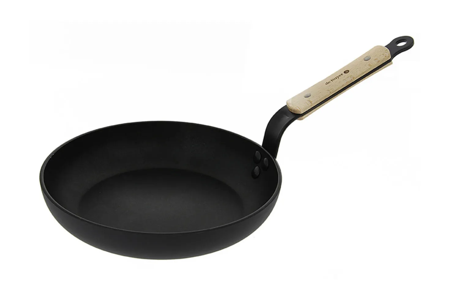 Poêle ronde antiadhésive De Buyer Choc B Bois en aluminium forgé et manche en hêtre