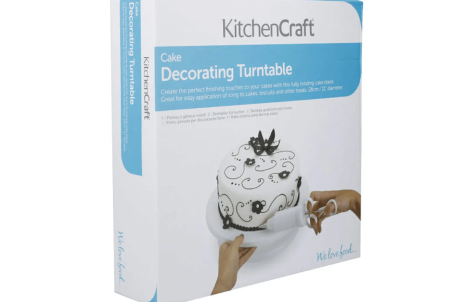 Présentoir à gâteaux rotatif Kitchencraft en polymère blanc diamètre 28cm