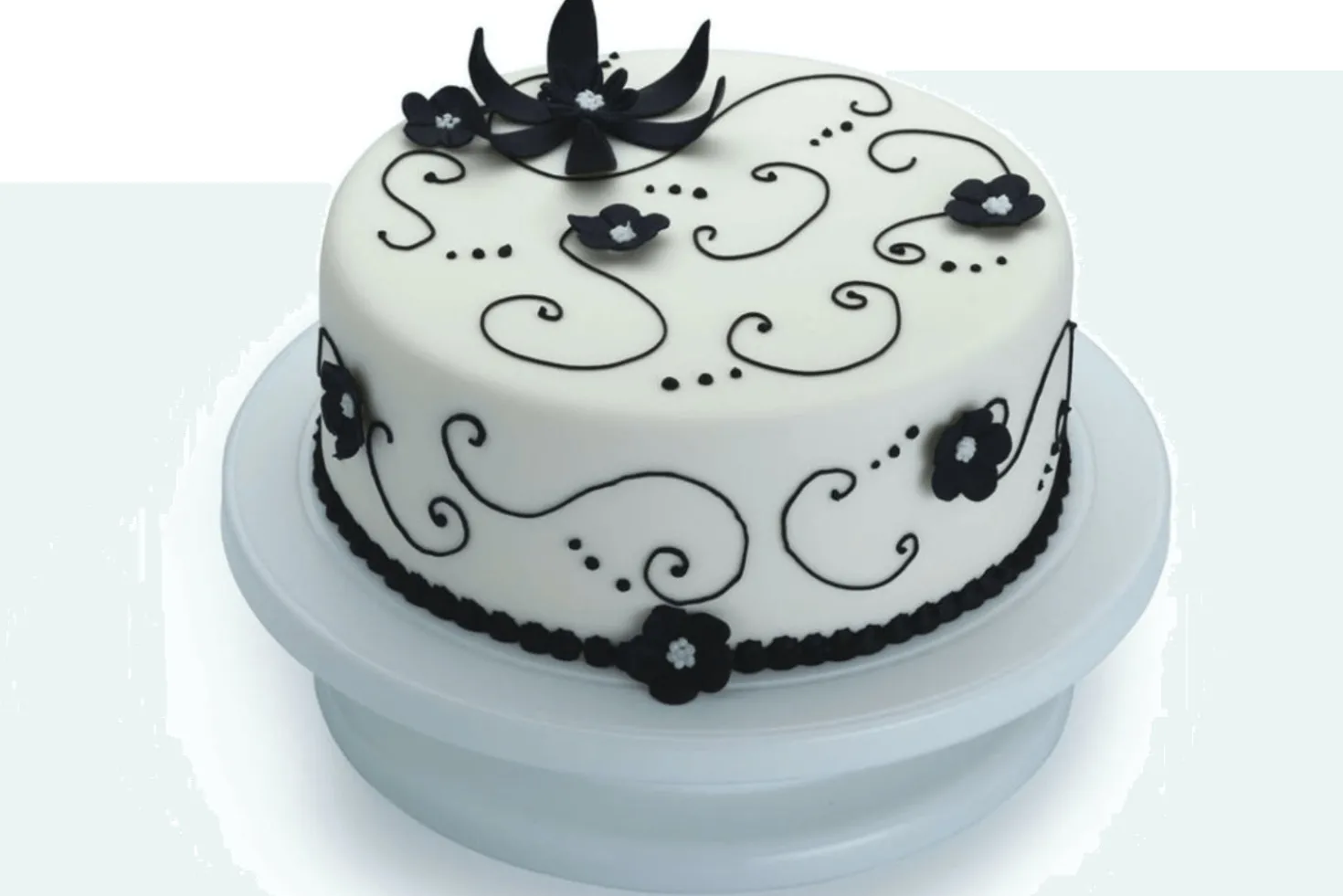 Présentoir à gâteaux rotatif Kitchencraft en polymère blanc diamètre 28cm