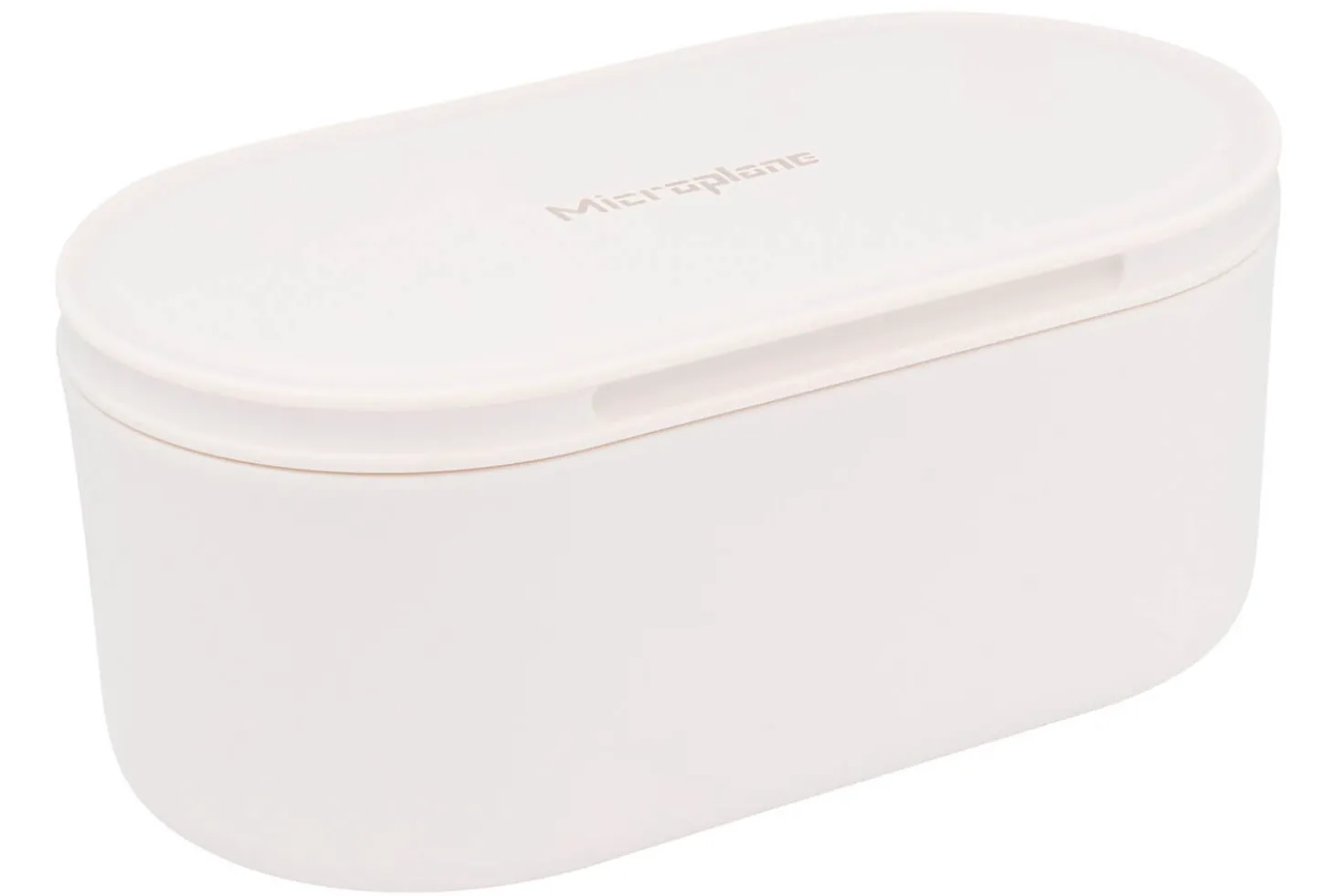 Râpe Microplane 3-en-1 blanche avec boîte de conservation et double couvercle