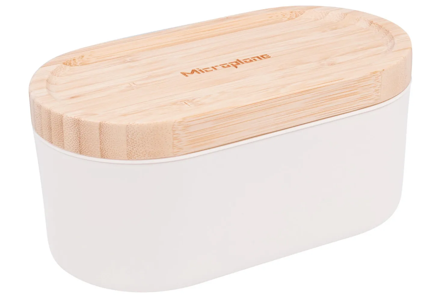 Râpe Microplane 3-en-1 blanche avec boîte de conservation et double couvercle