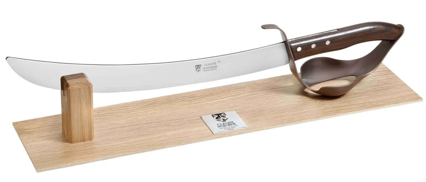 Sabre à champagne Claude Dozorme 34cm design élégant + support de présentation