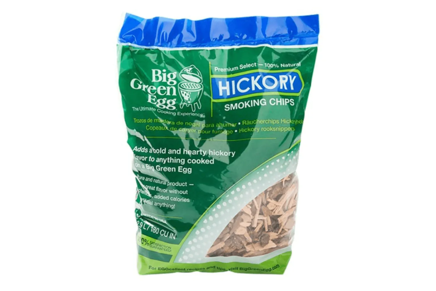 Sachet de morceaux de bois de hickory Big Green Egg 2,9L - Idéal fumage