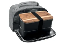 Sac isotherme Akinod 11:58 gris chiné + Bento noir 1,4L