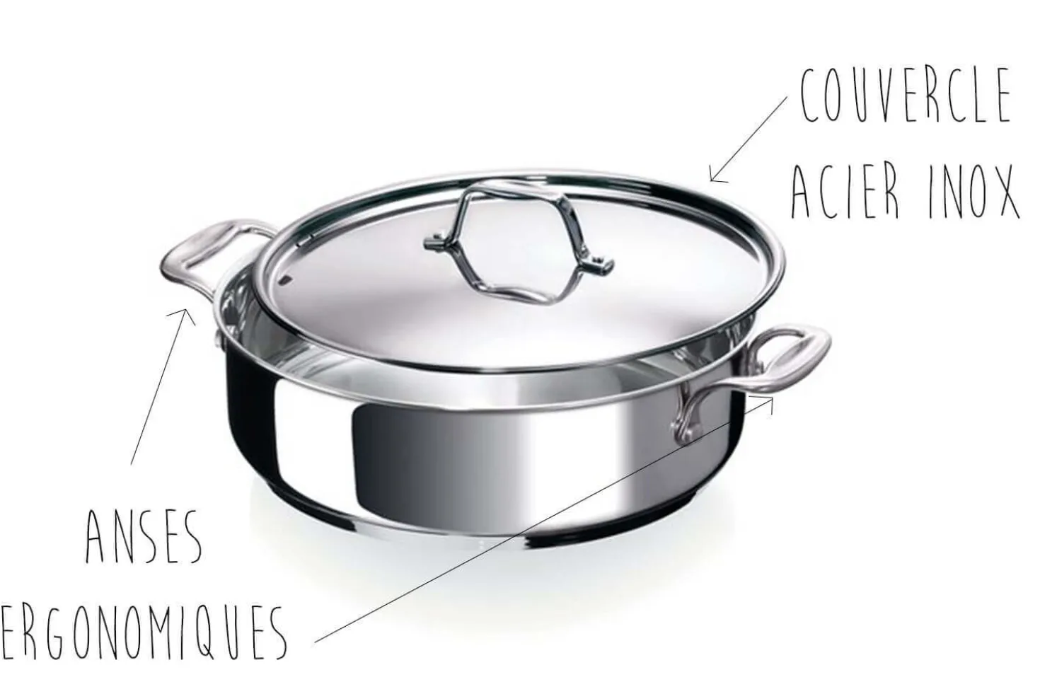 Sauteuse Beka Chef en inox avec couvercle 28cm