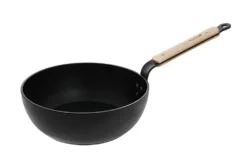 Sauteuse bombée antiadhésive De Buyer Choc B Bois en aluminium forgé et manche en hêtre